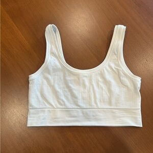 ThirdLove White Ribbed Long Line Bralette in Off-White